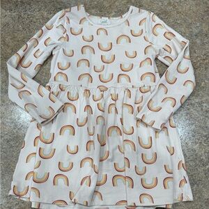 Peek Kids Long-Sleeve Rainbow Print Dress